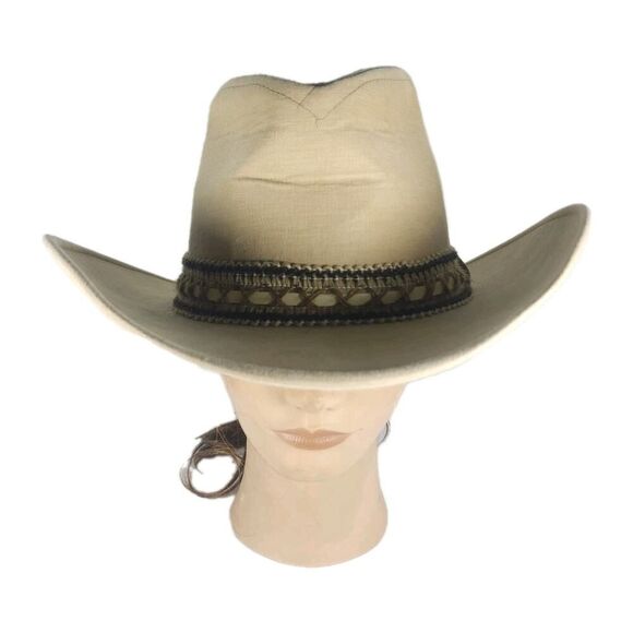 Resistol Vintage 7 1/8 Self Conforming Tan Beige Suede Felt Western Cowboy Hat - Picture 1 of 13